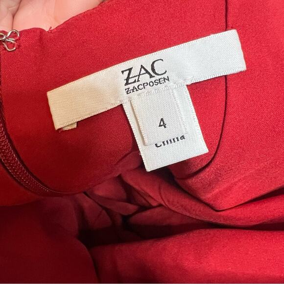 ZAC by zac posen balloon hem dress red mini Sz 4 - Picture 5 of 5